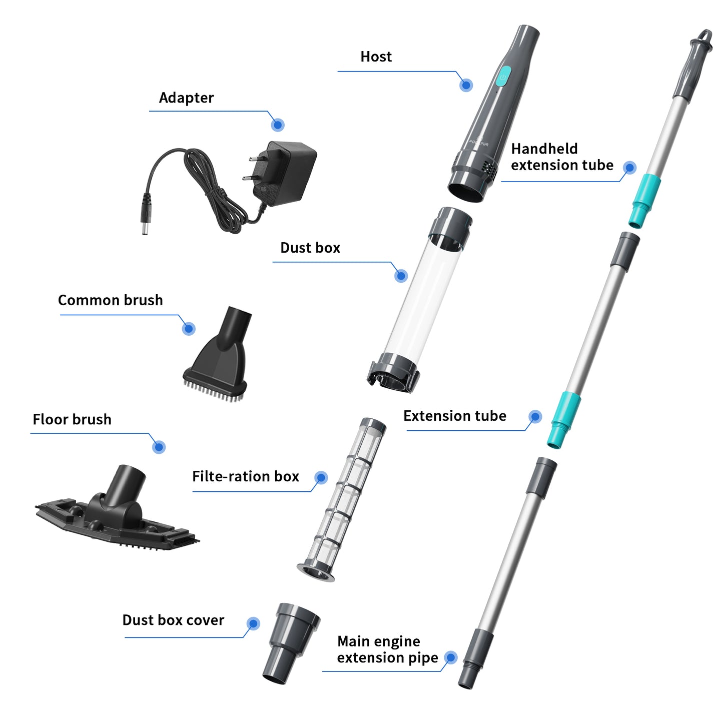 Handheld Spa Hot Tub Vacuum- Cordless Small Above Ground Pool Cleaner with 2 Brush Heads, 90 Mins Running Time, 12 Gallons/Min Powerful Suction, Ideal for Cleaning Debris and Sand Underwater, Black