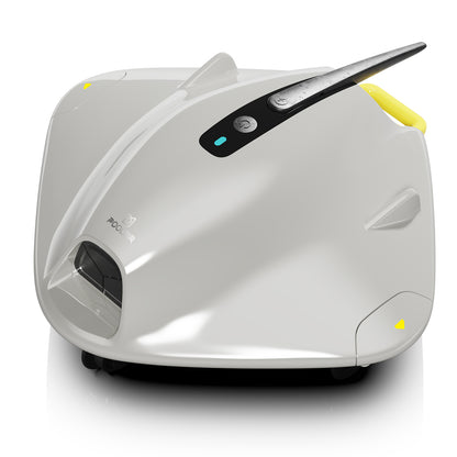 Cordless Robotic Pool Cleaner - Above Ground Pool Vacuum Robot - 40W Strong Suction, Dual Cleaning System, Barrier Crossing, 120-Min Runtime Up to 1614 Sq for Above Ground Pools, Grayish White