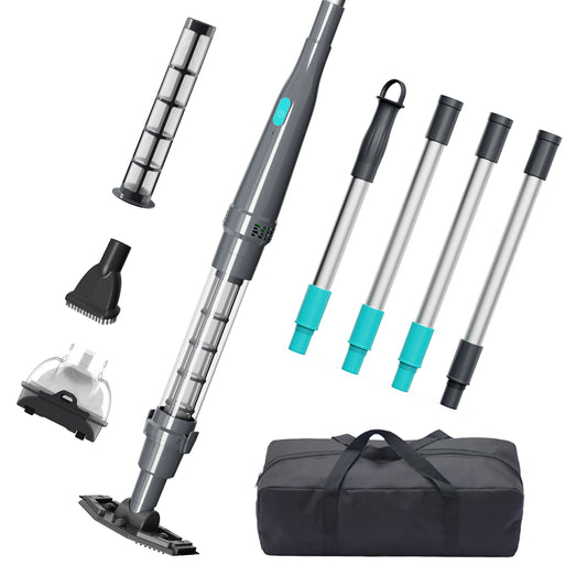 3 in 1 Handheld Spa Hot Tub Vacuum- Cordless Above Ground Pool Cleaner with 3 Brush Heads, 90 Mins Running Time, 13.2 Gallons/Min Powerful Suction, Ideal for Cleaning Debris and Sand Underwater,Black