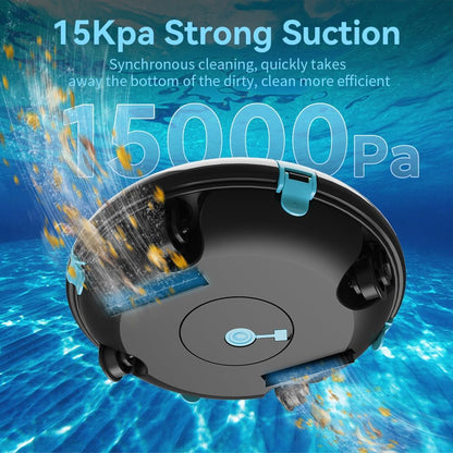 PoolMr Cordless Robotic Pool Cleaner Turtles- Above Ground Pool Vacuum - 15Kpa Strong Suction, 52 Ft/Min Speed, Dual-Motor, Self-Parking, Ideal for Flat Swimming Pools