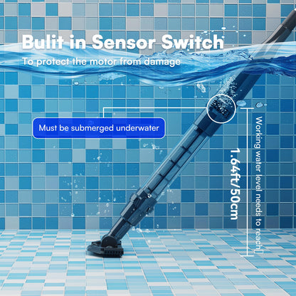 Handheld Spa-Whirlpool-Sauger – kabelloser kleiner Aufstellpoolreiniger mit 2 Bürstenköpfen, 90 Min. Laufzeit, 45 Liter/Min. starker Saugleistung, ideal zum Reinigen von Schmutz und Sand unter Wasser, Schwarz