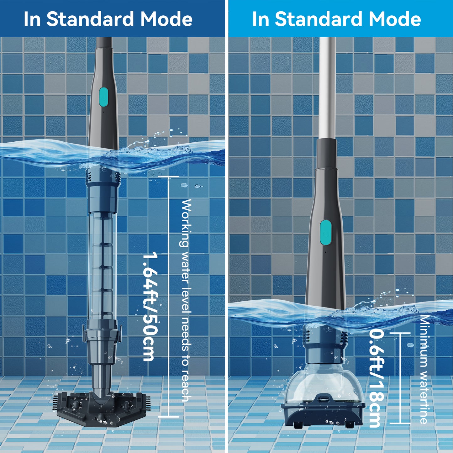 3 in 1 Handheld Spa Hot Tub Vacuum- Cordless Above Ground Pool Cleaner with 3 Brush Heads, 90 Mins Running Time, 13.2 Gallons/Min Powerful Suction, Ideal for Cleaning Debris and Sand Underwater,Black