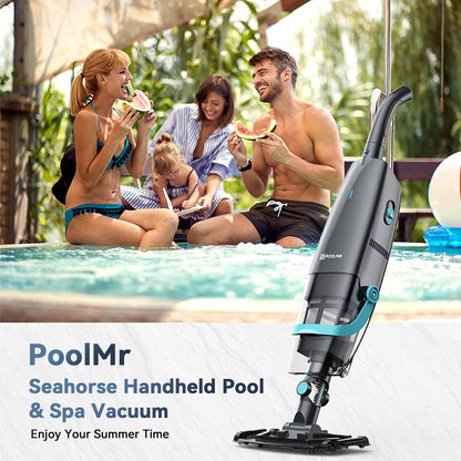 Cordless Handheld Pool Vacuum, Rechargeable Pool Cleaner with 18.5 Gal/Min Suction, 60 Min Runtime, Dual-Phase Cleaning System, Ideal for Above Ground Pools, Spas, Hot Tubs, Black