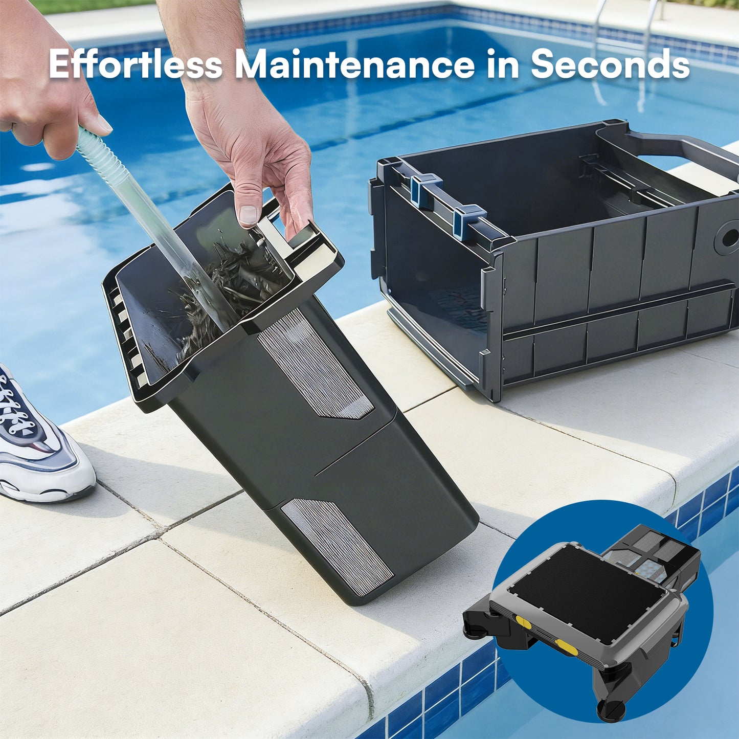 Solar Pool Skimmer, 25H+ Runtime Robotic Pool Surface Cleaner with Dual Solar & AC Charging, IPX8 Waterproof, 6L Filter, APP Control for Residential Pools