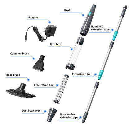 Handheld Spa Hot Tub Vacuum- Cordless Small Above Ground Pool Cleaner with 2 Brush Heads, 90 Mins Running Time, 12 Gallons/Min Powerful Suction, Ideal for Cleaning Debris and Sand Underwater, Black