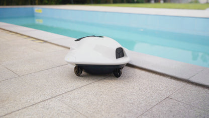 Cordless Robotic Pool Cleaner - Above Ground Pool Vacuum Robot - 40W Strong Suction, Dual Cleaning System, Barrier Crossing, 120-Min Runtime Up to 1614 Sq for Above Ground Pools, Grayish White